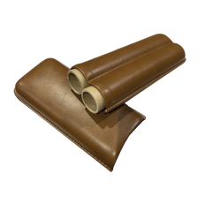 2 Stick Dark Brown Leather case