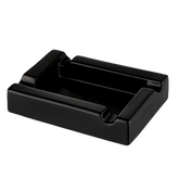 Black Ceramic Rectangle Cigar Ashtray 4 Stick