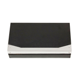 4 Cigar Holder With Cutter And Humistat, Black Leather