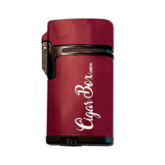 Maroon Metal Twin Jet Flame Lighter