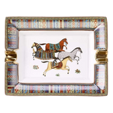 Ceramic Ashtray Multicolor Horses