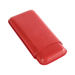 OpusX Society Spanish Nobuk Leather 3 Cigars Case Red
