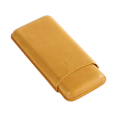 OpusX Society Spanish Nobuk Leather 3 Cigars Case Camel Yellow