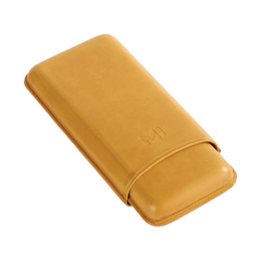 OpusX Society Spanish Nobuk Leather 3 Cigars Case Camel Yellow