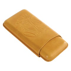 OpusX Society Spanish Nobuk Leather 3 Cigars Case Camel Yellow
