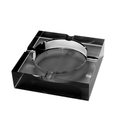 Quality Importers Ashtray 4 Cigar Crystal Ashtray Black