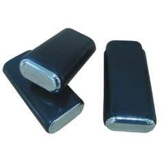 3 Stick Black Leather Case With Metal Decorate