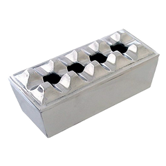 7" x 3" Rectangular Grid Cigar Ashtray Handcrafted Polished Metal