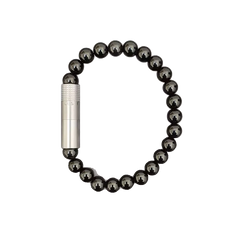 Les Fines Lames Punch Bracelet STEEL ONYX 8mm Medium