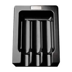 Prometheus Black Matte Metal Ashtray With Three Grooves