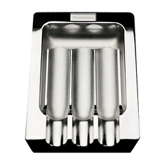 Prometheus Shiny Chrome Metal Ashtray with Three Grooves
