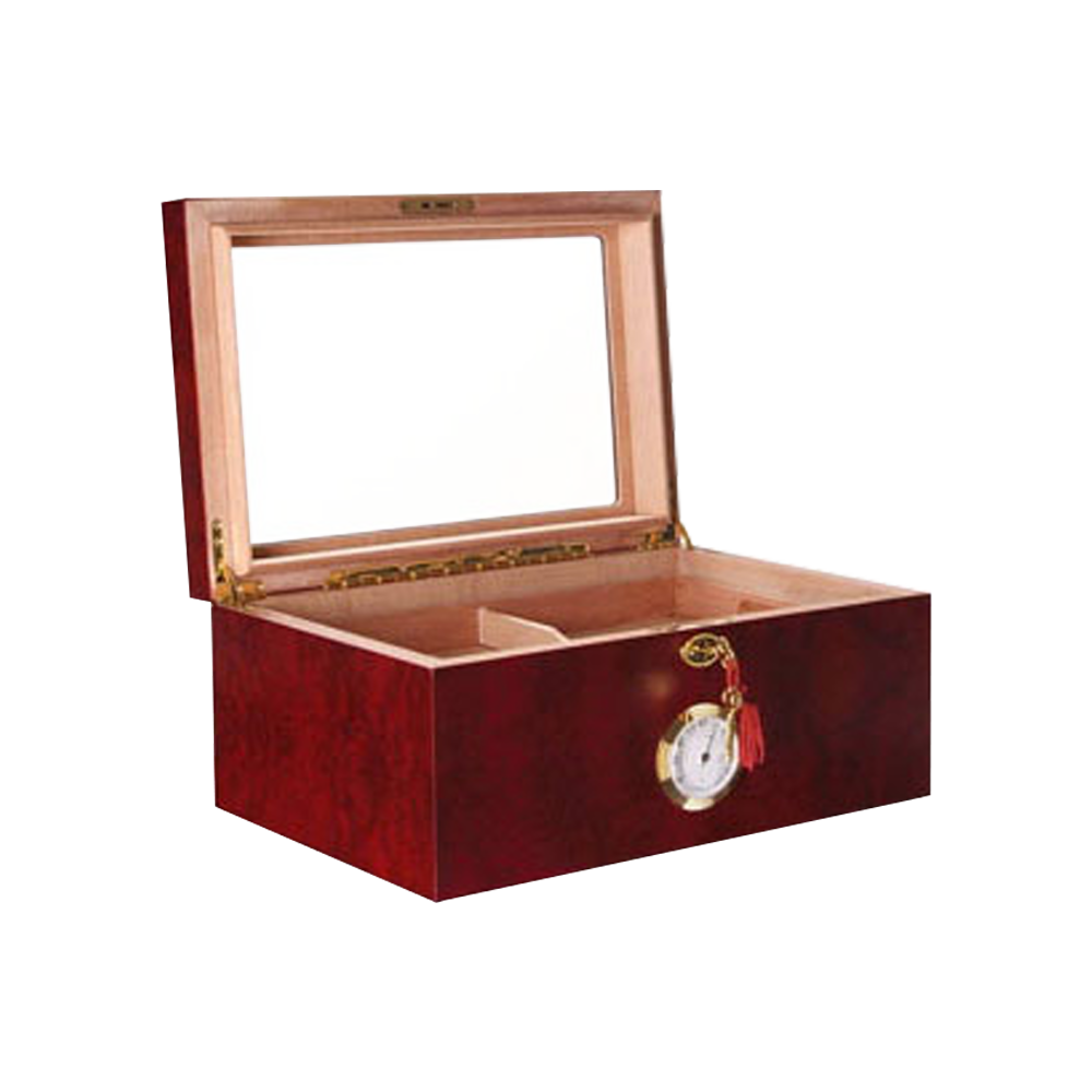 100-120 Stick Glass Top Humidor Cedar Tray Lock & Key