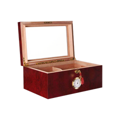 100-120 Stick Glass Top Humidor Cedar Tray Lock & Key