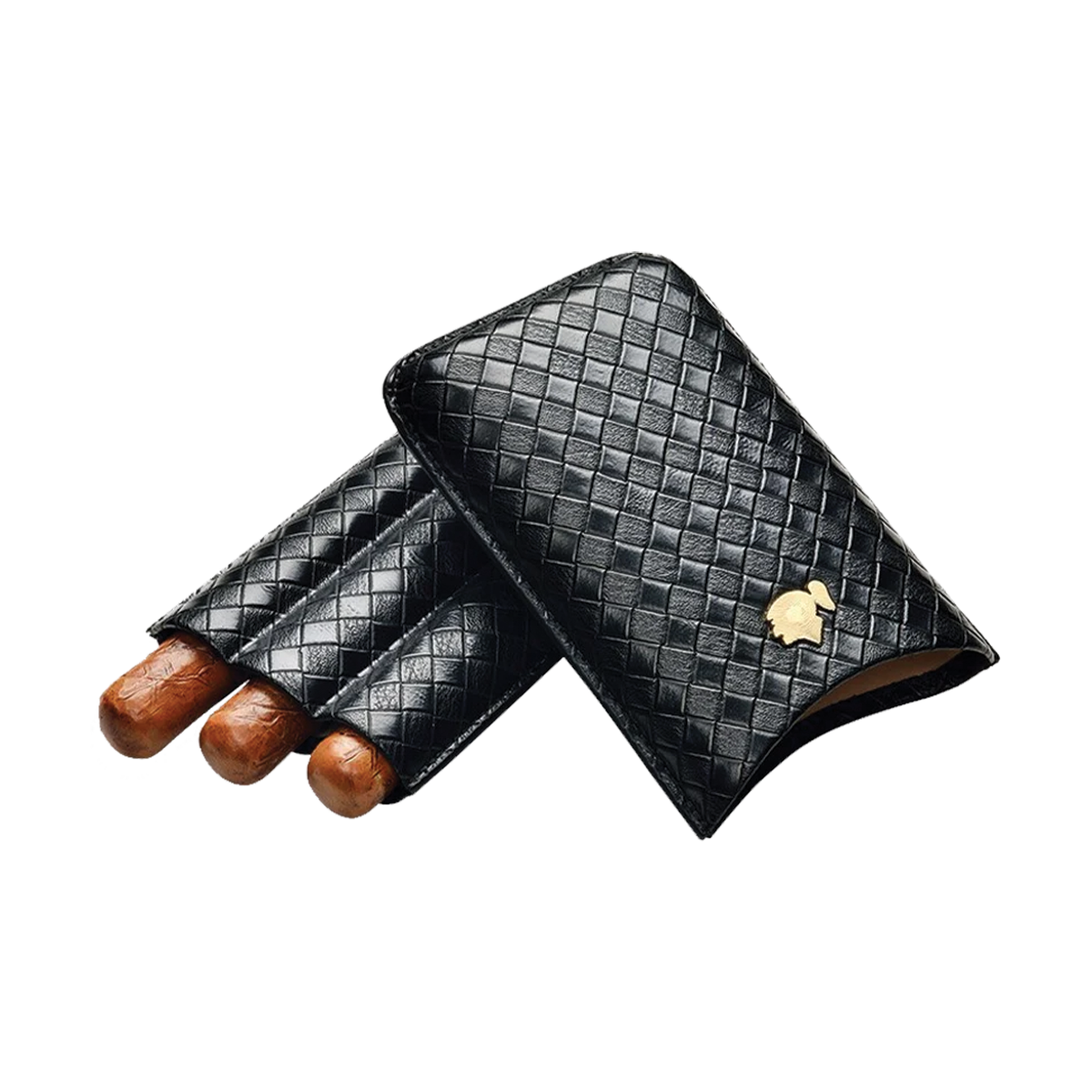 3 Stick Cohiba Styled Black Leather case