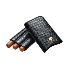 3 Stick Cohiba Styled Black Leather case