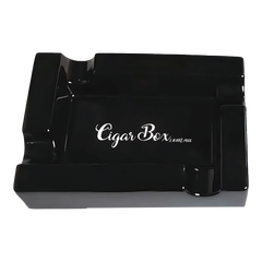 Black Ceramic Rectangle Cigar Ashtray 4 Stick
