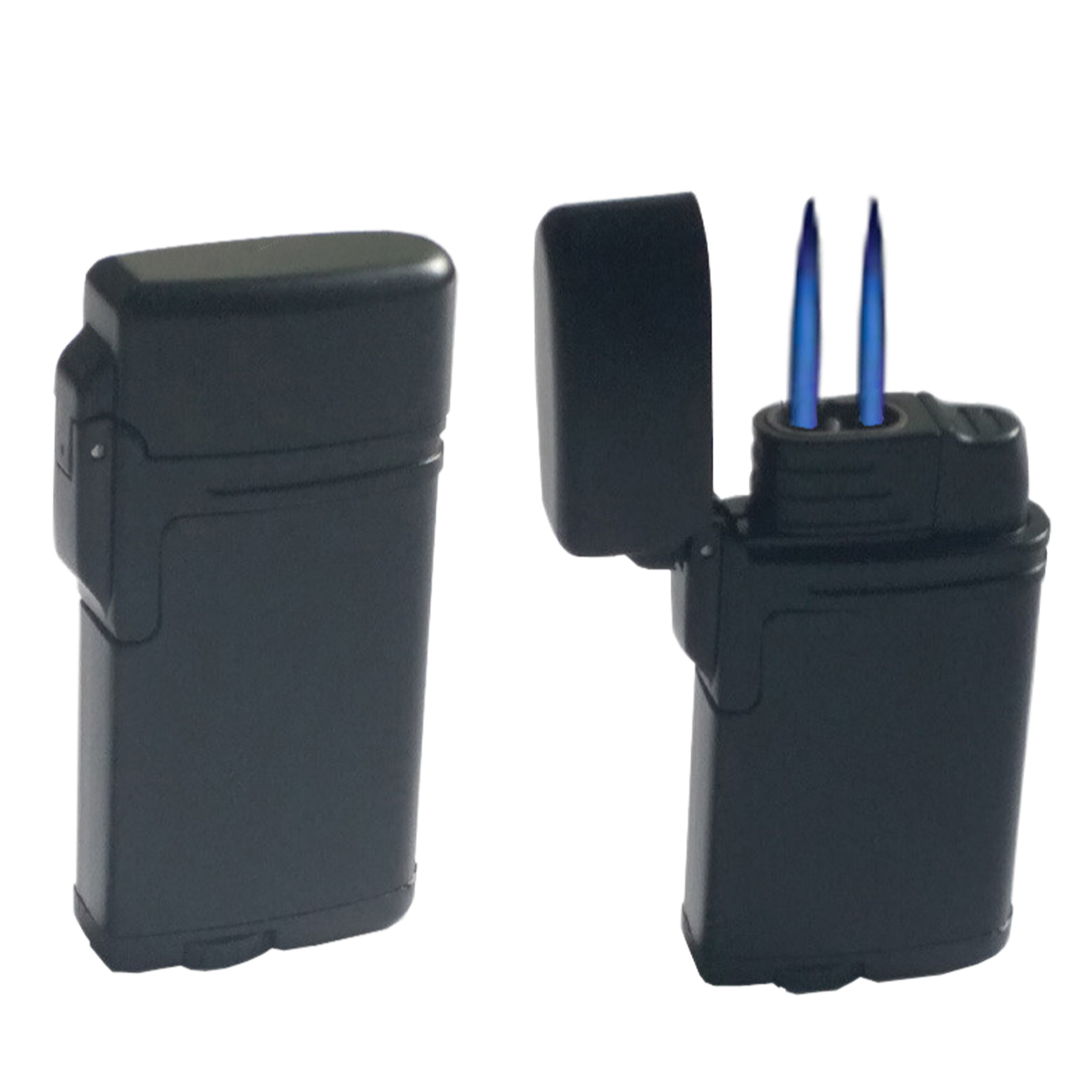 Black Metal Twin Jet Flame Lighter