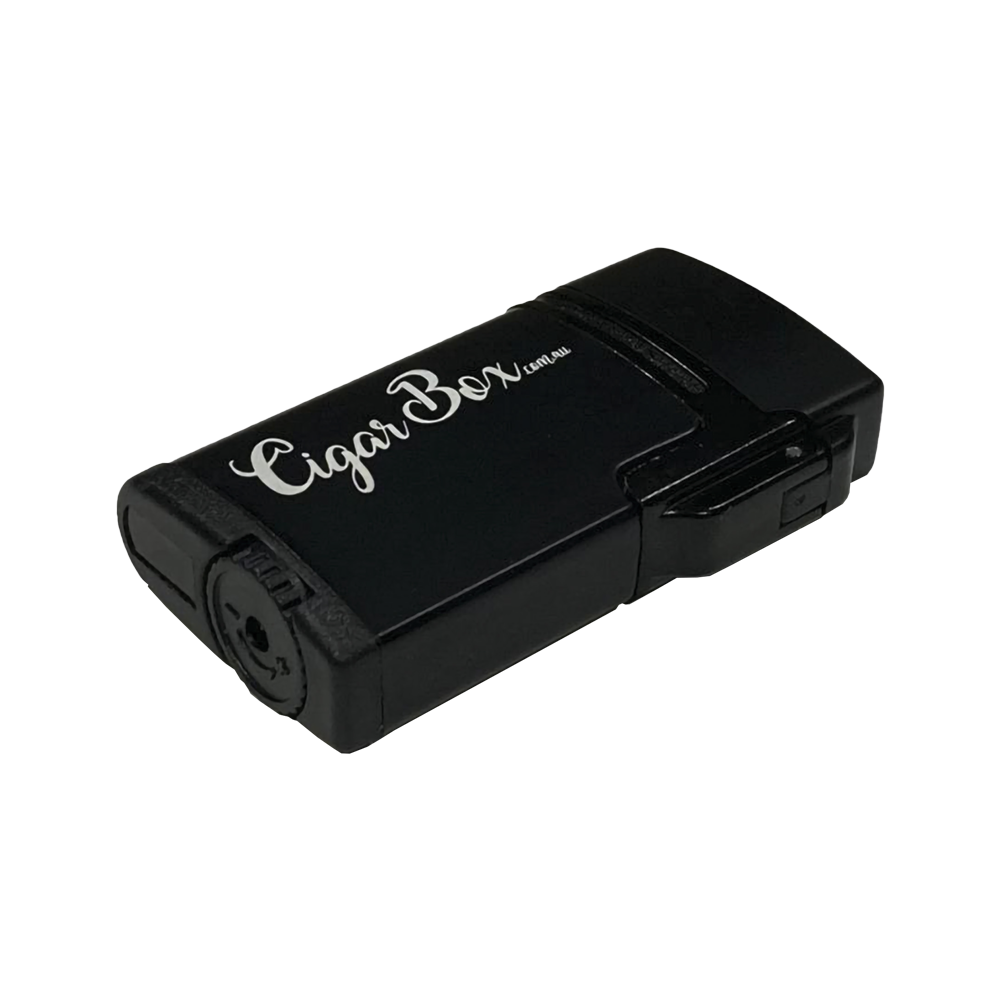 CigarBox Twin Jet Flame Deluxe Black Metal Lighter