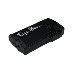 CigarBox Twin Jet Flame Deluxe Black Metal Lighter