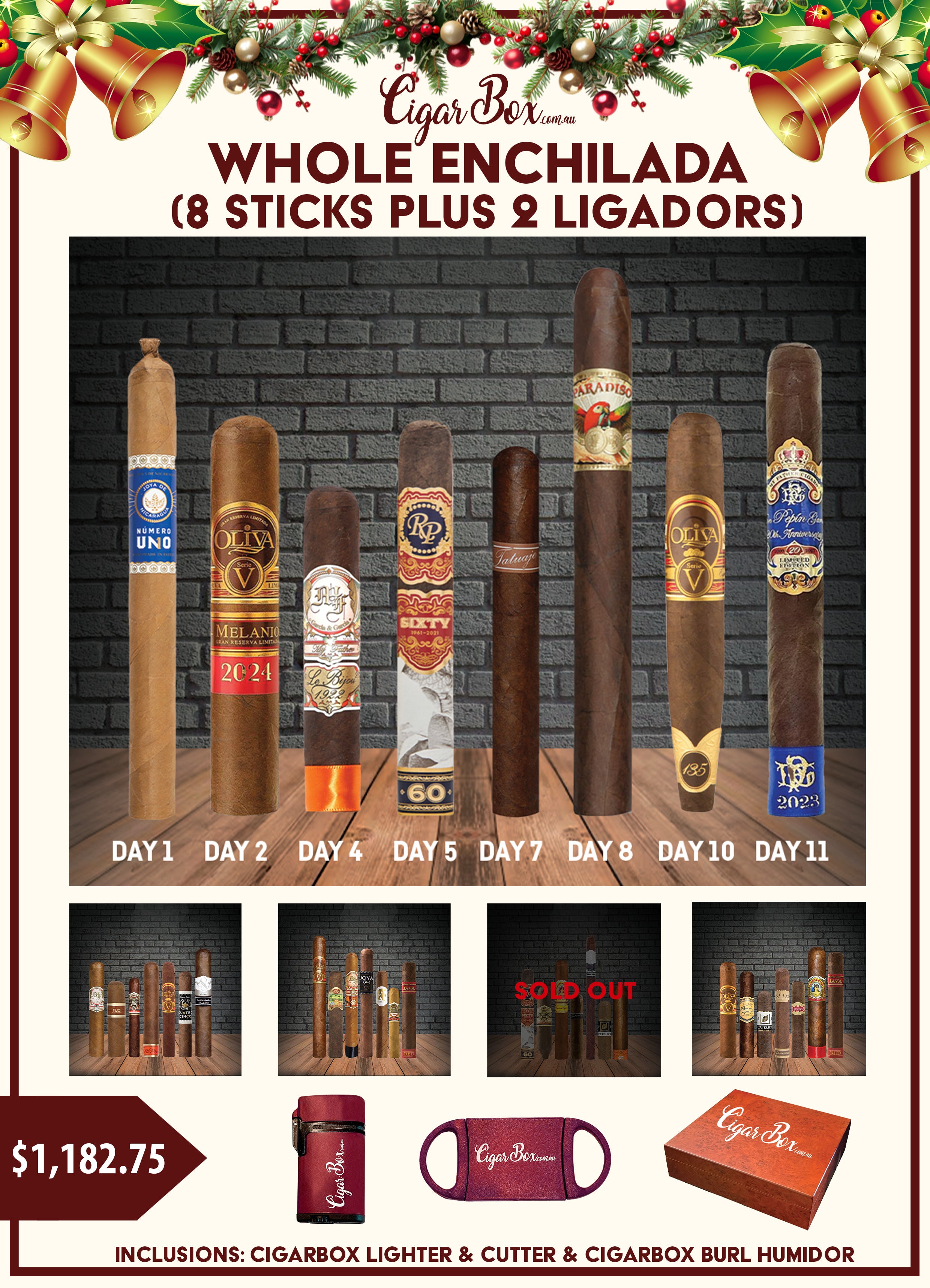 12 Cigars of Christmas - Whole Enchilada - You Choose which Ligadors