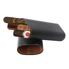 JBM's - Ebony & Leather 3 Stick Luxury Cigar Case - With My Father La Opulencia Toro, Oliva Edition Limitada 2022 & Rocky Patel Sungrown Maduro Robusto
