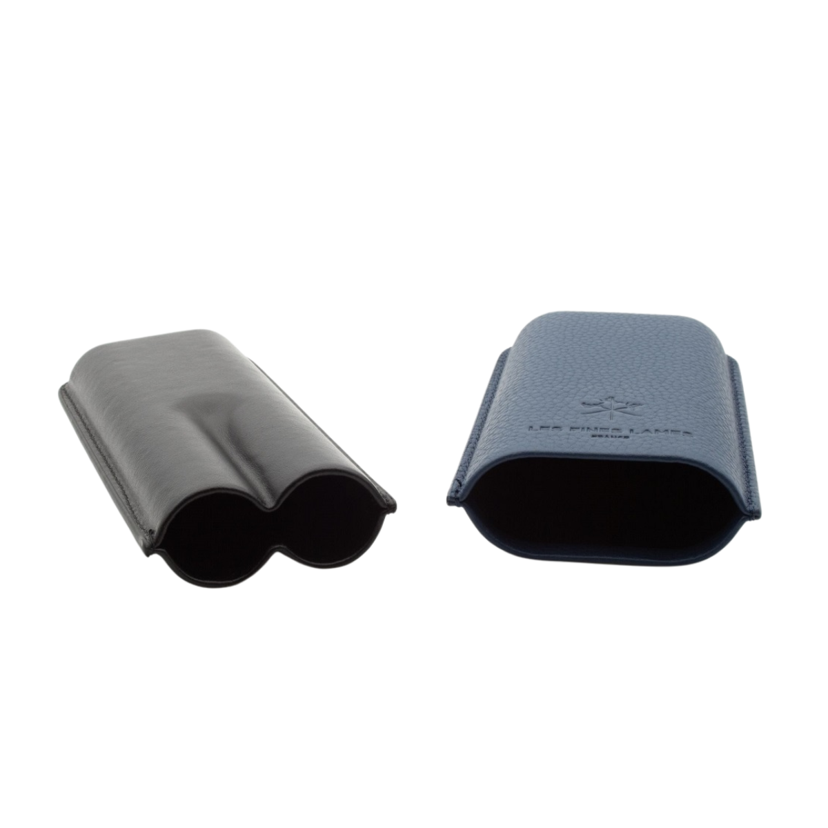 Les Fines Lames  Cigar Case - Duo Blue Pebble Leather