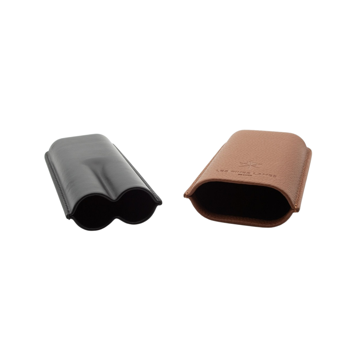 Les Fines Lames  Cigar Case - Duo Brown Pebble Leather
