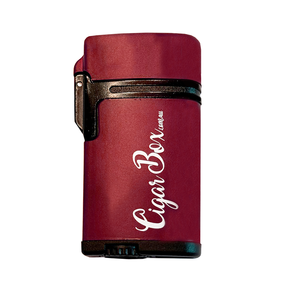 Maroon Metal Twin Jet Flame Lighter