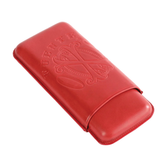 OpusX Society Spanish Nobuk Leather 3 Cigars Case Red