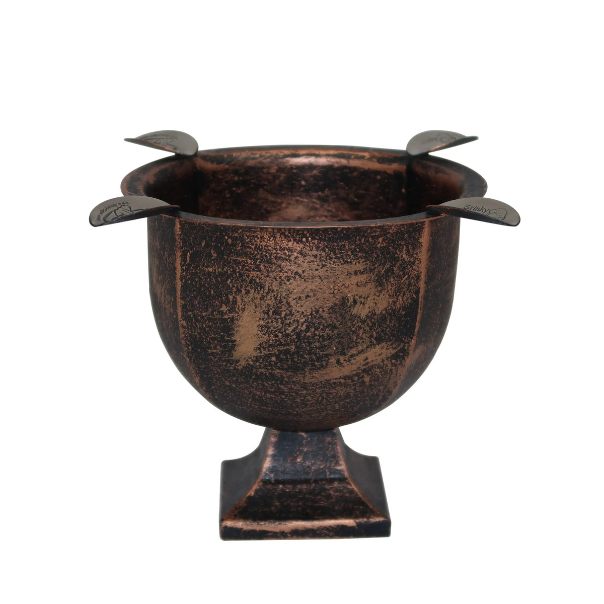 Stinky Box Pressed 4 Stirrup Ashtray Copper Black
