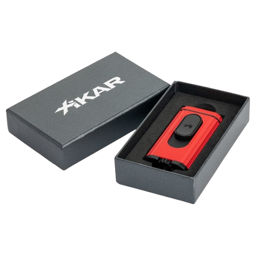 Xikar Hedron Hybrid Jet Soft Flame Lighter Red and Black