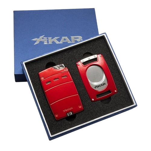 Xikar Ultra Combo Set Lighter & Cutter in Gift Box Red