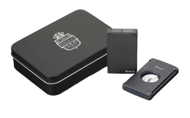 Siglo Lighter & Cutter Set Matt Black