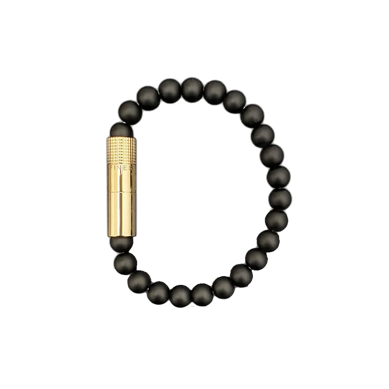 Les Fines Lames Punch Bracelet GOLD OYNX MATTE 8mm Medium