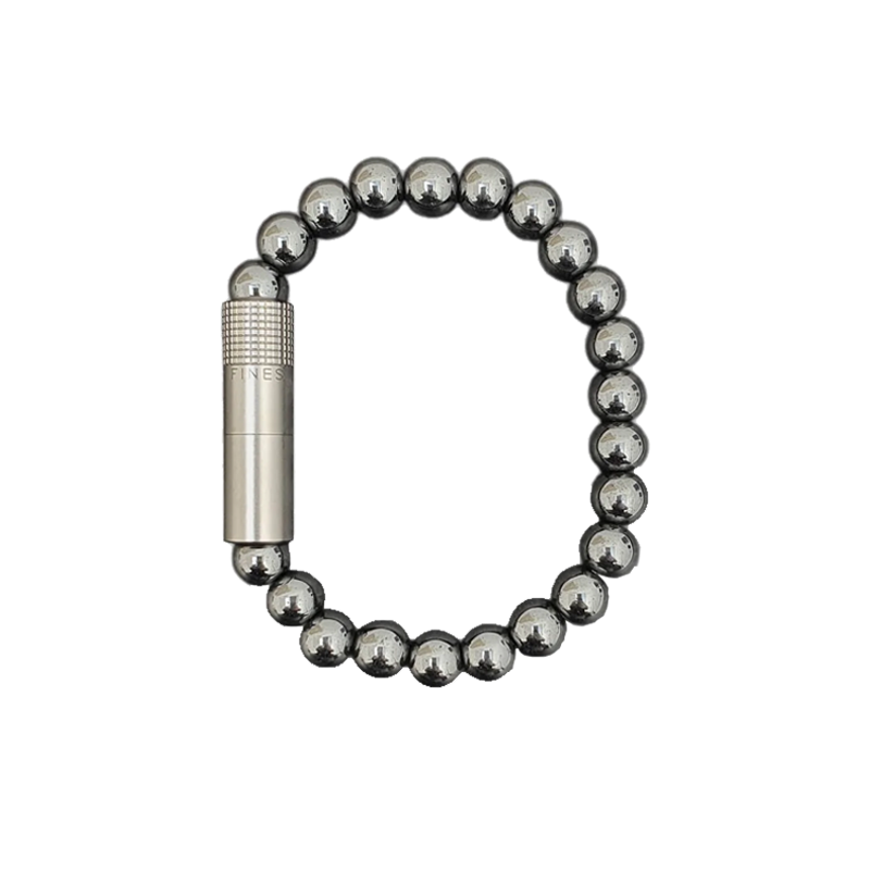 Les Fines Lames Punch Bracelet STEEL Hematite 8mm Large