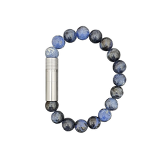 Les Fines Lames Punch Bracelet STEEL SODALITE 10mm Large