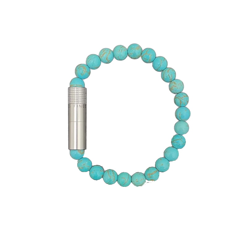 Les Fines Lames Punch Bracelet STEEL Turquoise 8mm Large