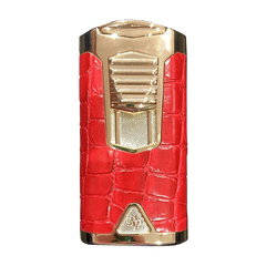 Rocky Patel Statesman 3 Flame Lighter - Gold & Red Leather