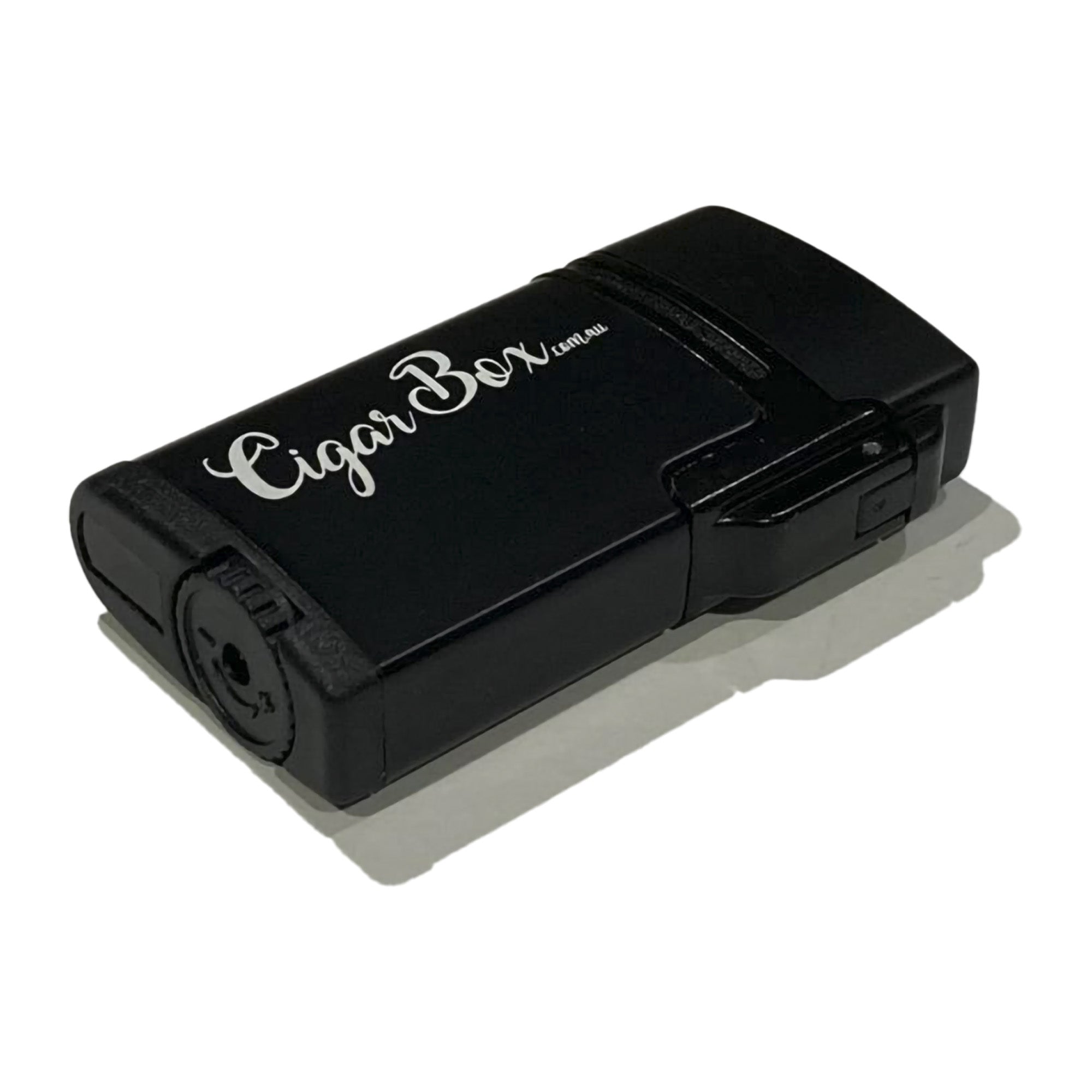 CigarBox Twin Jet Flame Deluxe Black Metal Lighter